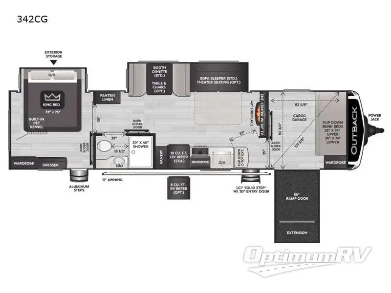 2021 Keystone Outback 342CG Floorplan Photo