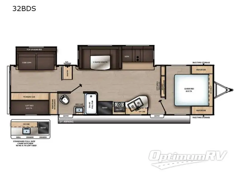 2021 Forest River Aurora 32BDS Floorplan Photo