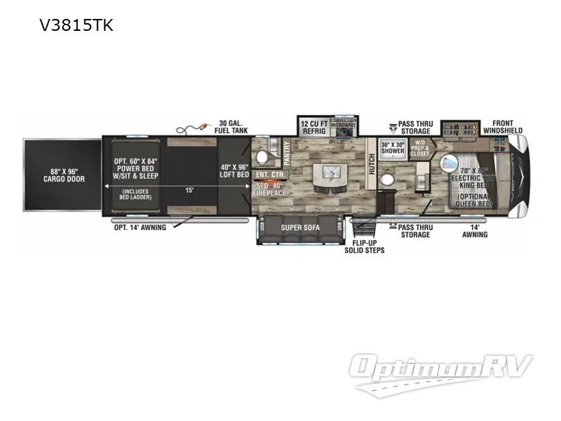 2022 KZ Venom V-Series V3815TK Floorplan Photo