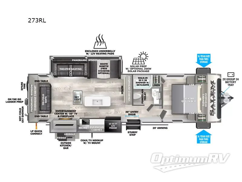 2023 Forest River Salem Hemisphere 273RL RV Floorplan Photo