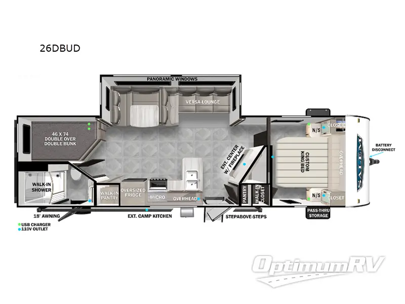 2023 Forest River Salem 26DBUD Floorplan Photo
