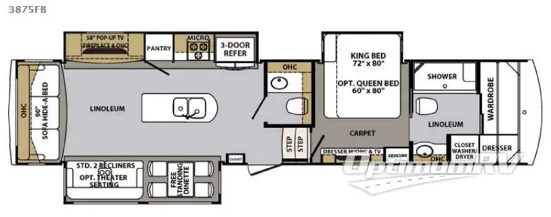 2017 Forest River Cardinal 3875FB Floorplan Photo
