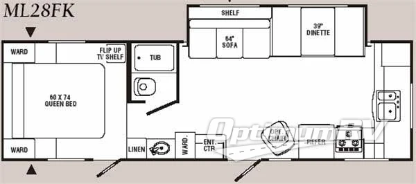 2007 R-Vision Max-Lite ML-28FK RV Floorplan Photo
