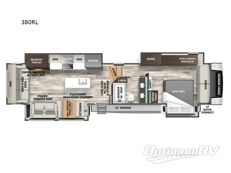 2024 Forest River Cedar Creek 380RL Floorplan Photo