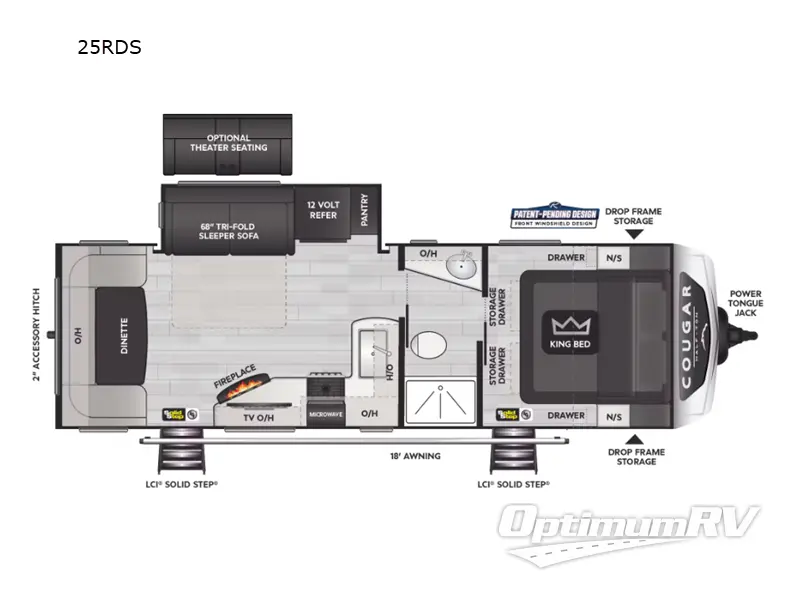 2025 Keystone Cougar Half-Ton 25RDS Floorplan Photo