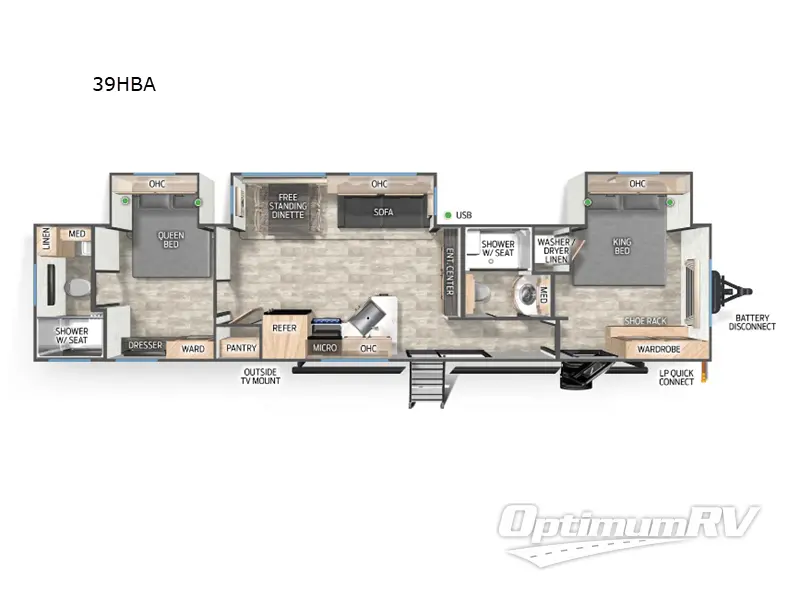 2025 Forest River Timberwolf 39HBA Floorplan Photo