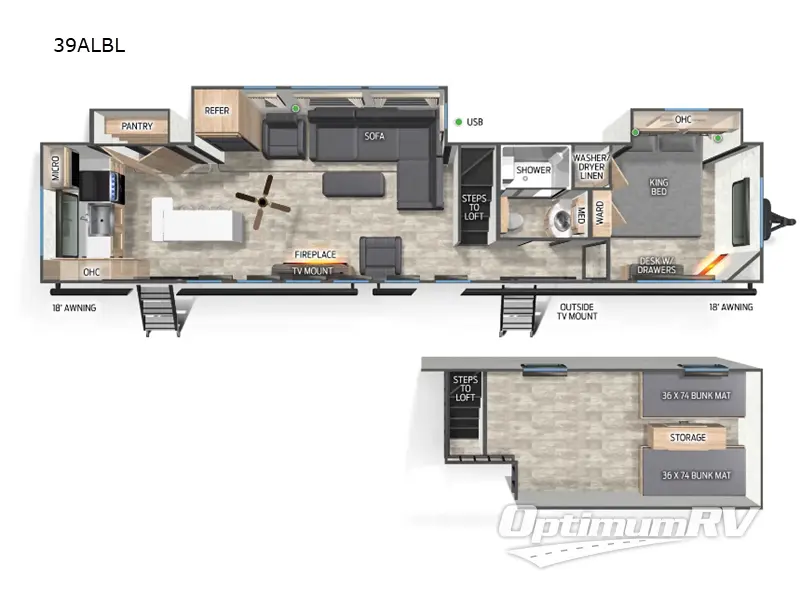 2025 Forest River Cherokee Black Label 39ALBL Floorplan Photo