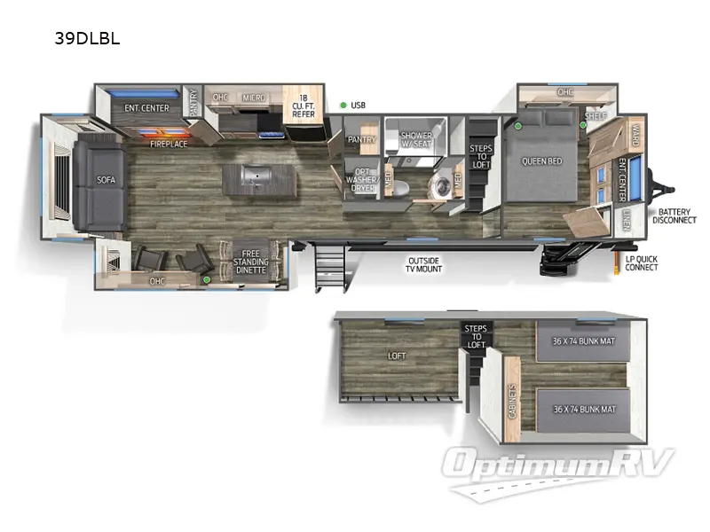 2025 Forest River Cherokee Black Label 39DLBL Floorplan Photo