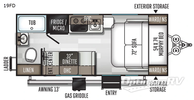 2020 Forest River Rockwood GEO Pro 19FD Floorplan Photo