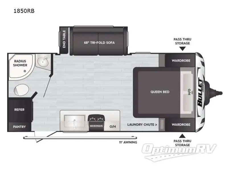 2021 Keystone Bullet Crossfire 1850RB Floorplan Photo