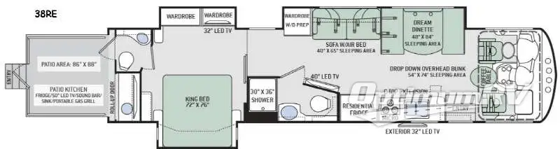 2015 Thor Outlaw 38RE Floorplan Photo