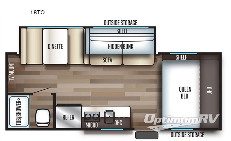 2019 Forest River Cherokee Wolf Pup 18TO Floorplan Photo