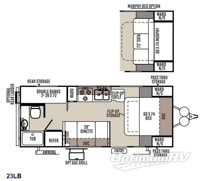 2015 Forest River Flagstaff Micro Lite 23LB Floorplan Photo