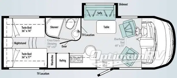 2010 Winnebago Via 25T RV Floorplan Photo