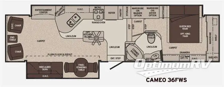 2011 Carriage Cameo 36FWS RV Floorplan Photo