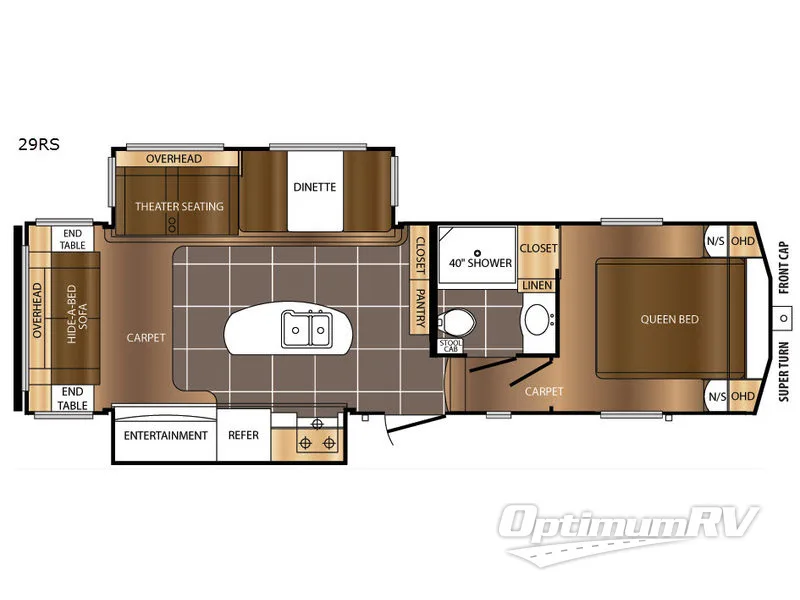 2017 Prime Time Crusader LITE 29RS Floorplan Photo