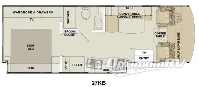 2014 Coachmen Pursuit 27 KB Floorplan Photo