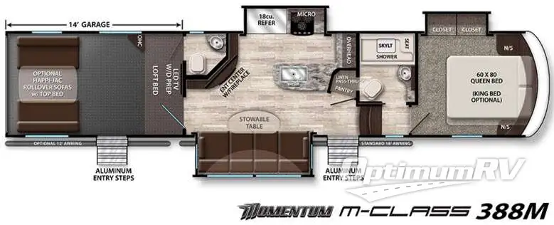 2016 Grand Design Momentum M-Class 388M Floorplan Photo