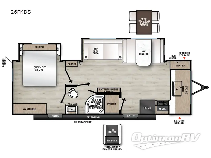 2024 Forest River Aurora 26FKDS Floorplan Photo