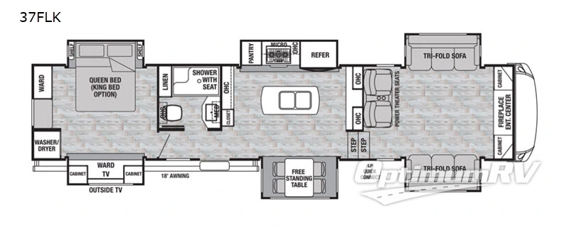 2019 Forest River Cedar Creek Silverback 37FLK RV Floorplan Photo