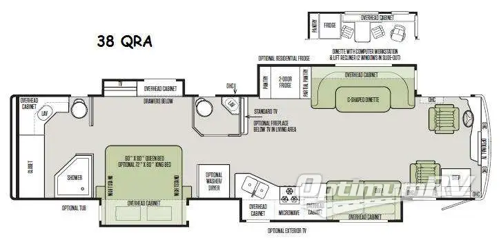 2015 Tiffin Allegro RED 38QRA RV Floorplan Photo