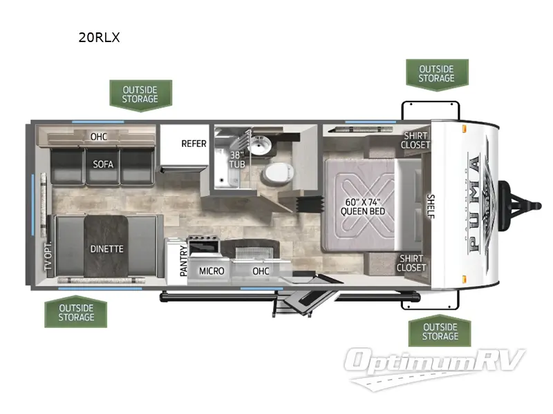 2024 Palomino Puma Ultra Lite 20RLX Floorplan Photo
