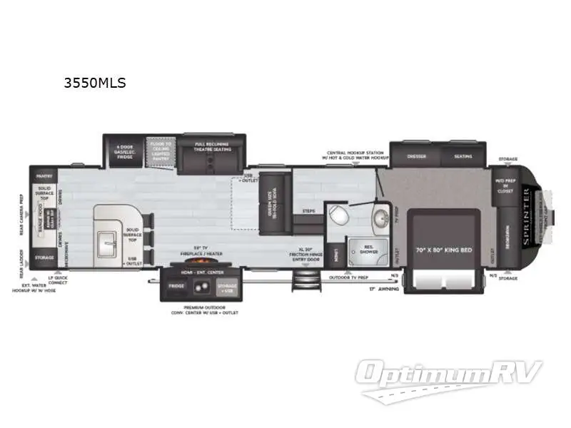 2021 Keystone Sprinter 3550MLS RV Floorplan Photo