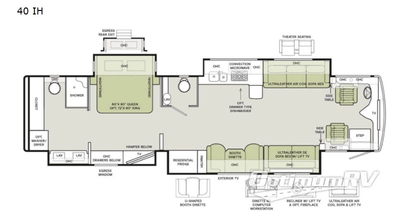 2021 Tiffin Phaeton 40IH RV Floorplan Photo