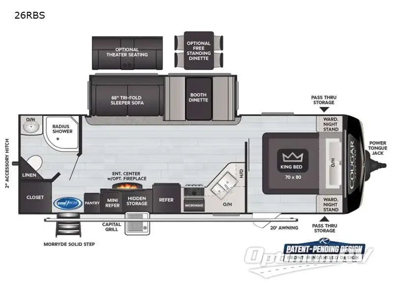 2021 Keystone Cougar Half-Ton 26RBS Floorplan Photo