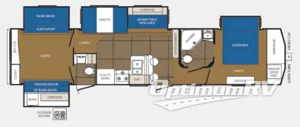 2013 Prime Time Crusader 355BHQ RV Floorplan Photo