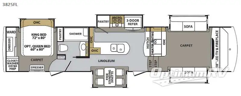 2017 Forest River Cardinal 3825FL Floorplan Photo