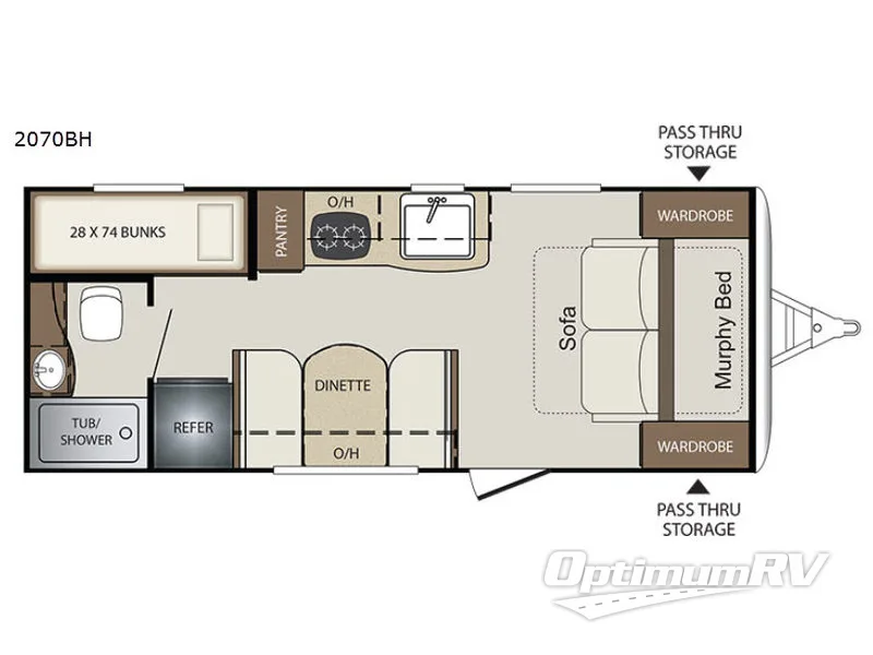 2017 Keystone Bullet Crossfire 2070BH Floorplan Photo