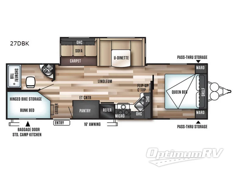 2017 Forest River Wildwood 27DBK Floorplan Photo