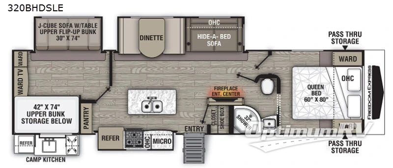 2020 Coachmen Freedom Express Liberty Edition 320BHDSLE RV Floorplan Photo