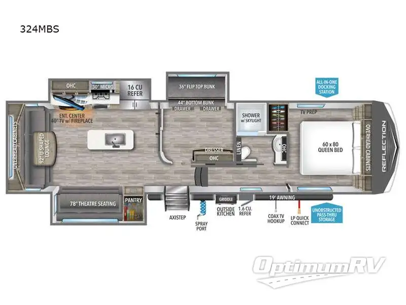 2023 Grand Design Reflection 324MBS Floorplan Photo