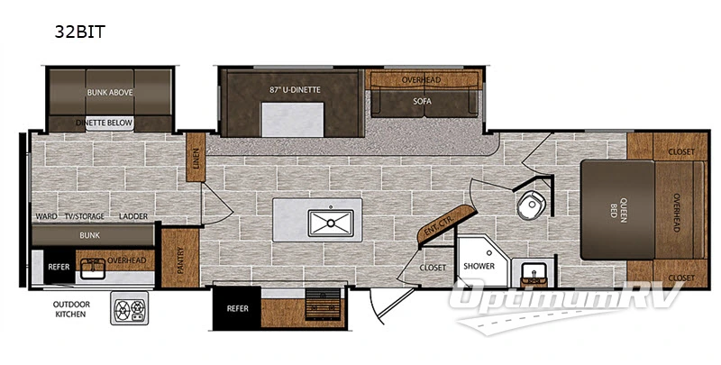 2019 Prime Time Avenger 32BIT RV Floorplan Photo