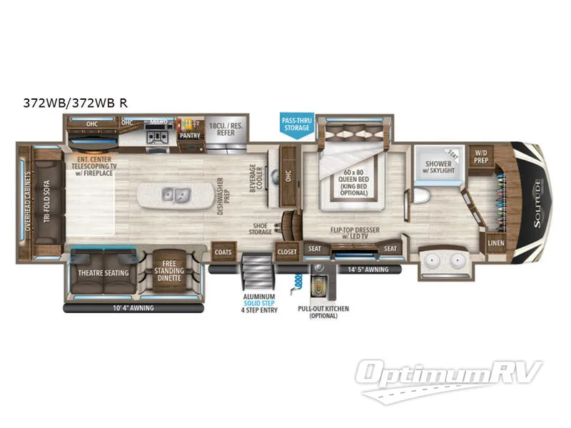2019 Grand Design Solitude 372WB Floorplan Photo