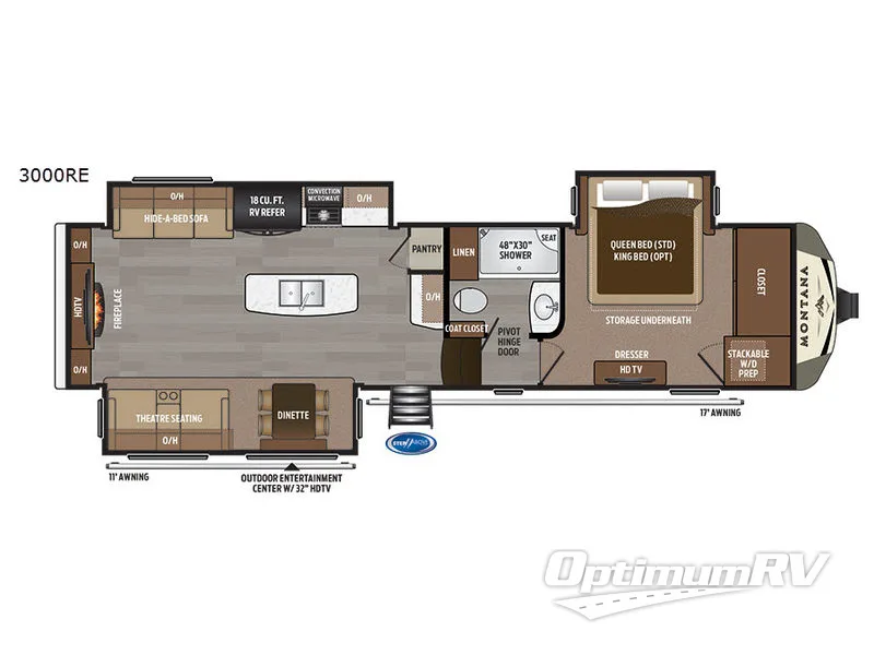 2017 Keystone Montana 3000 RE Floorplan Photo