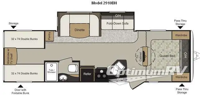 2011 Keystone Passport 2910BH Grand Touring RV Floorplan Photo