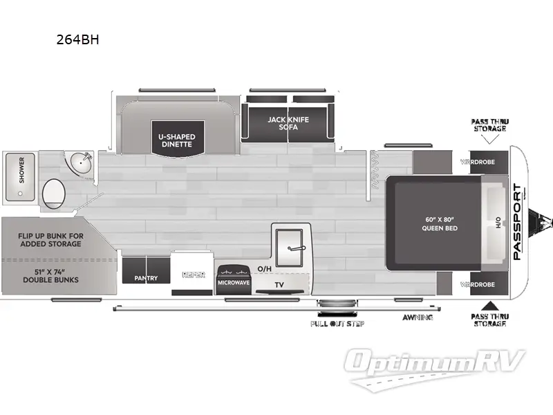 2024 Keystone Passport SL 264BH RV Floorplan Photo
