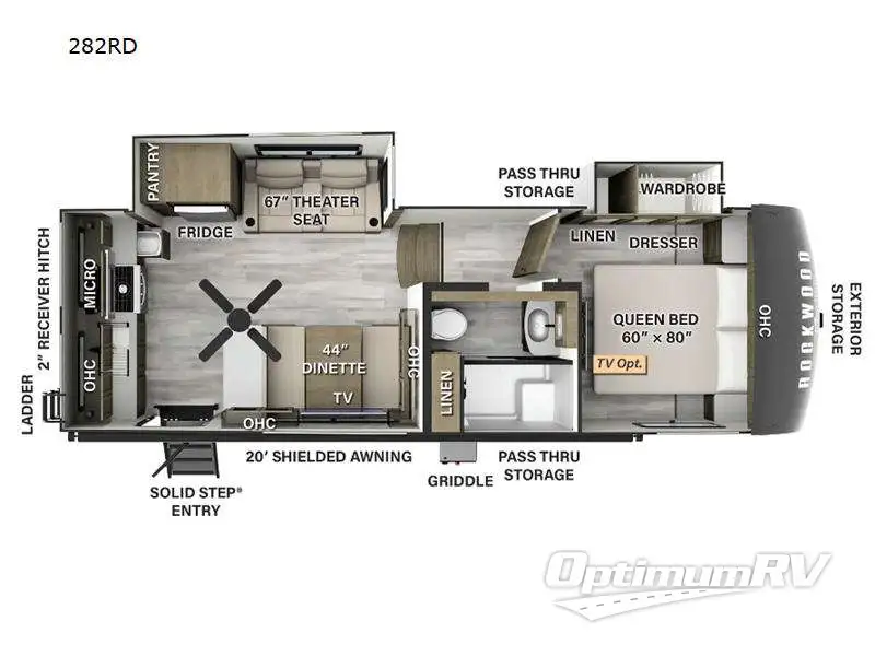 2024 Forest River Rockwood Signature 282RD RV Floorplan Photo