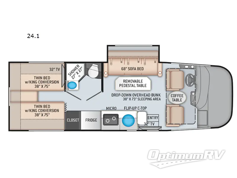2022 Thor Axis 24.1 Floorplan Photo
