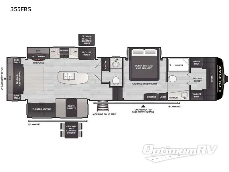 2021 Keystone Cougar 355 FBS Floorplan Photo