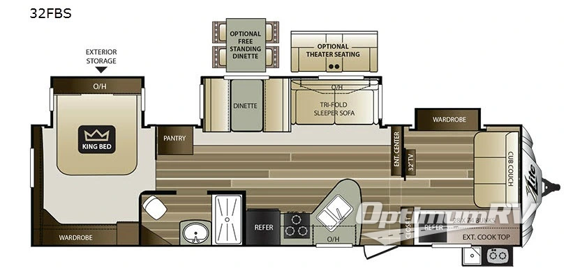 2017 Keystone Cougar X-Lite 32FBS Floorplan Photo