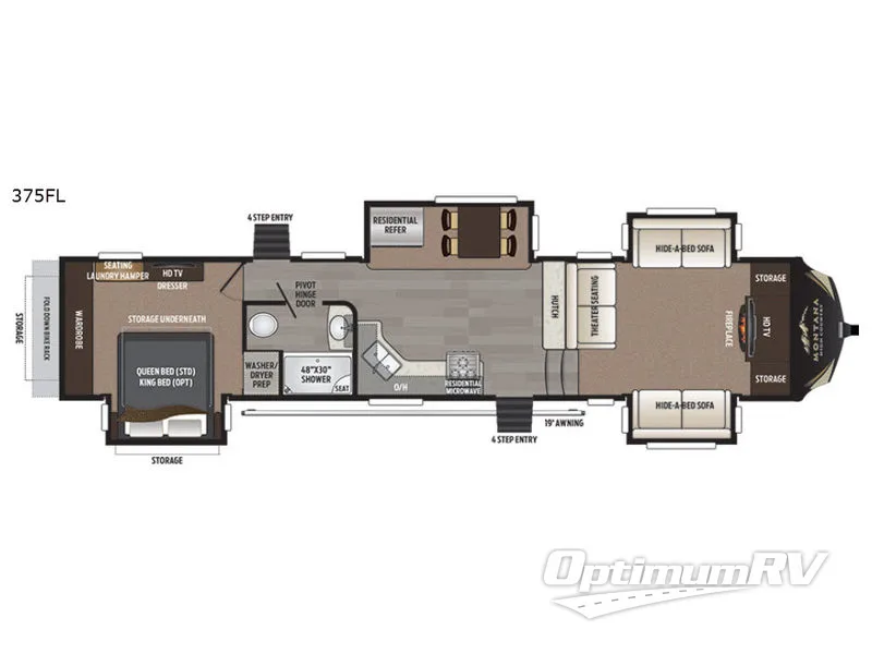 2017 Keystone Montana High Country 375FL RV Floorplan Photo
