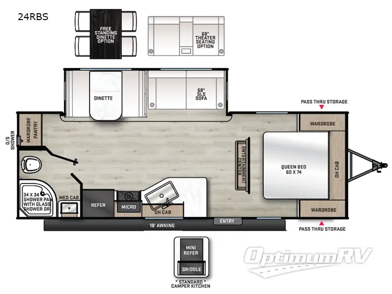2024 Forest River Aurora 24RBS Floorplan Photo