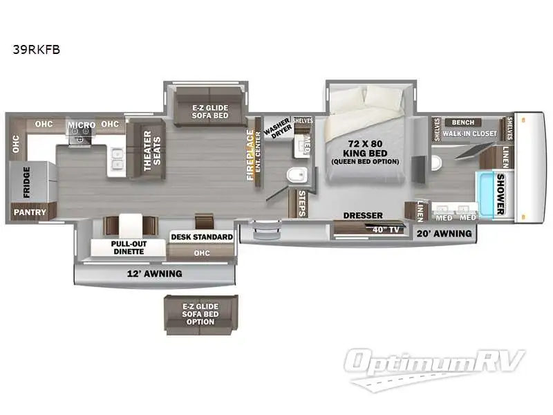 2022 Forest River RiverStone 39RKFB RV Floorplan Photo