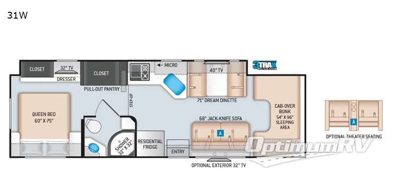 2020 Thor Four Winds 31W Floorplan Photo