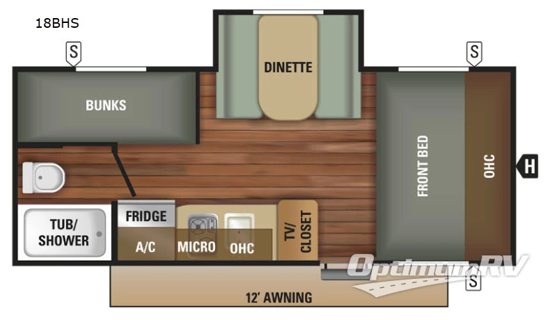 2018 Starcraft Autumn Ridge Outfitter 18BHS Floorplan Photo