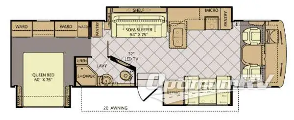 2014 Fleetwood Bounder Classic 34M Floorplan Photo